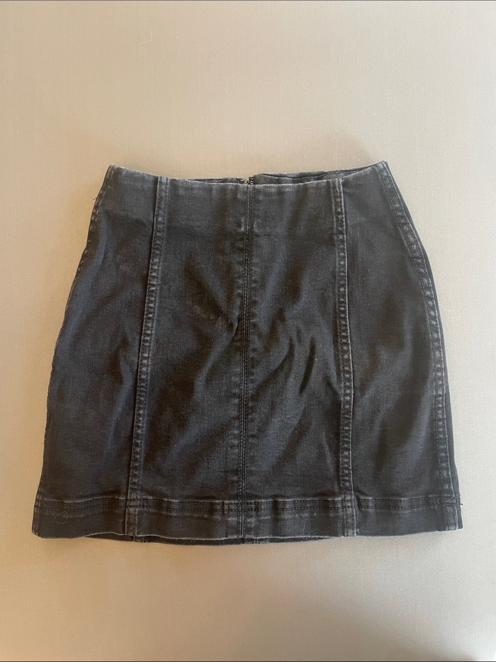 wild fable Black Denim Paneled Mini Skirt